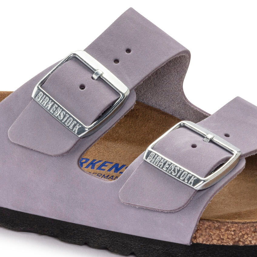 BIRKENSTOCK ARIZONA SOFT FOOTBED PURPLE FOG NUBUCK NARROW