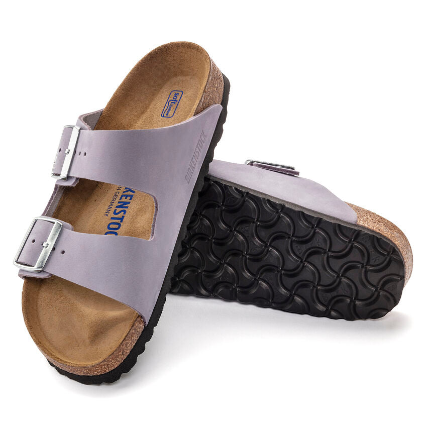 BIRKENSTOCK ARIZONA SOFT FOOTBED PURPLE FOG NUBUCK NARROW