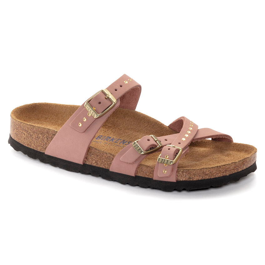 BIRKENSTOCK FRANCA SOFT FOOTBED RIVET OLD ROSE NUBUCK REGULAR