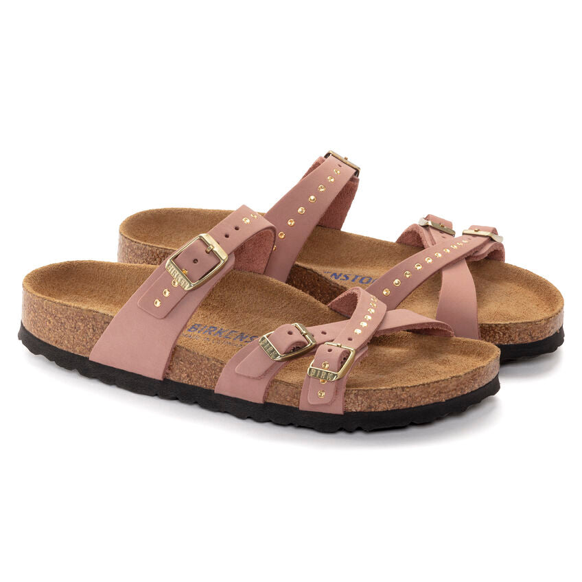 BIRKENSTOCK FRANCA SOFT FOOTBED RIVET OLD ROSE NUBUCK REGULAR