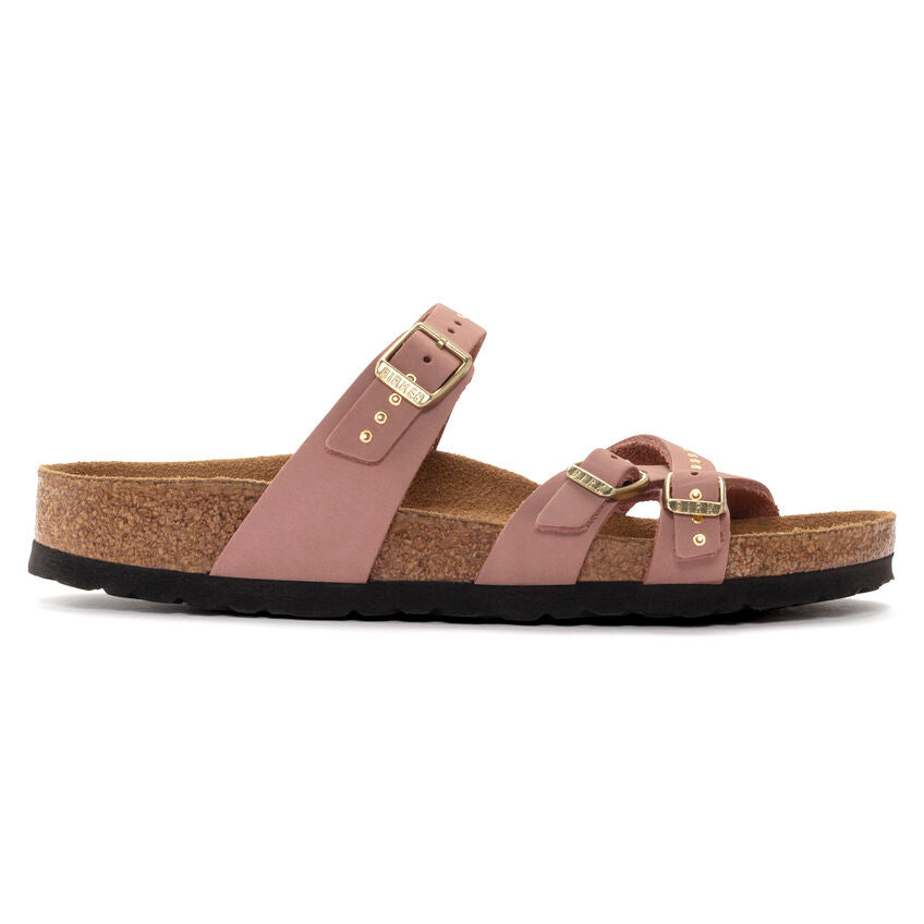 BIRKENSTOCK FRANCA SOFT FOOTBED RIVET OLD ROSE NUBUCK REGULAR