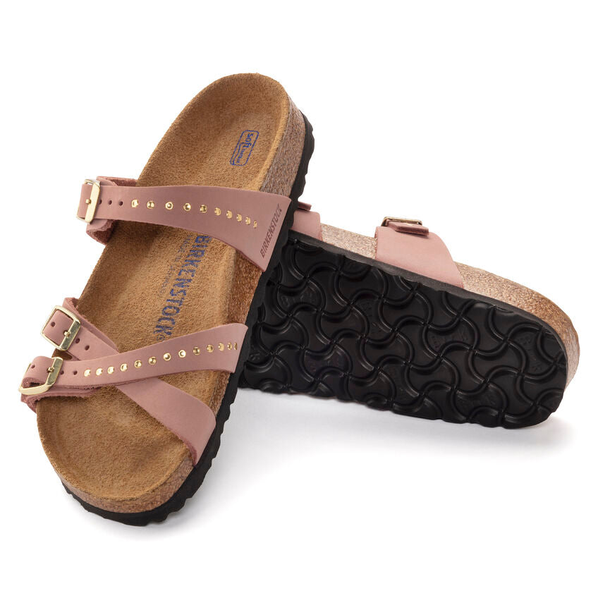 BIRKENSTOCK FRANCA SOFT FOOTBED RIVET OLD ROSE NUBUCK REGULAR