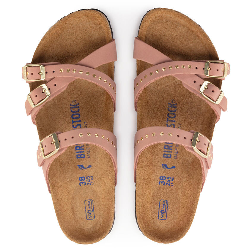 BIRKENSTOCK FRANCA SOFT FOOTBED RIVET OLD ROSE NUBUCK REGULAR