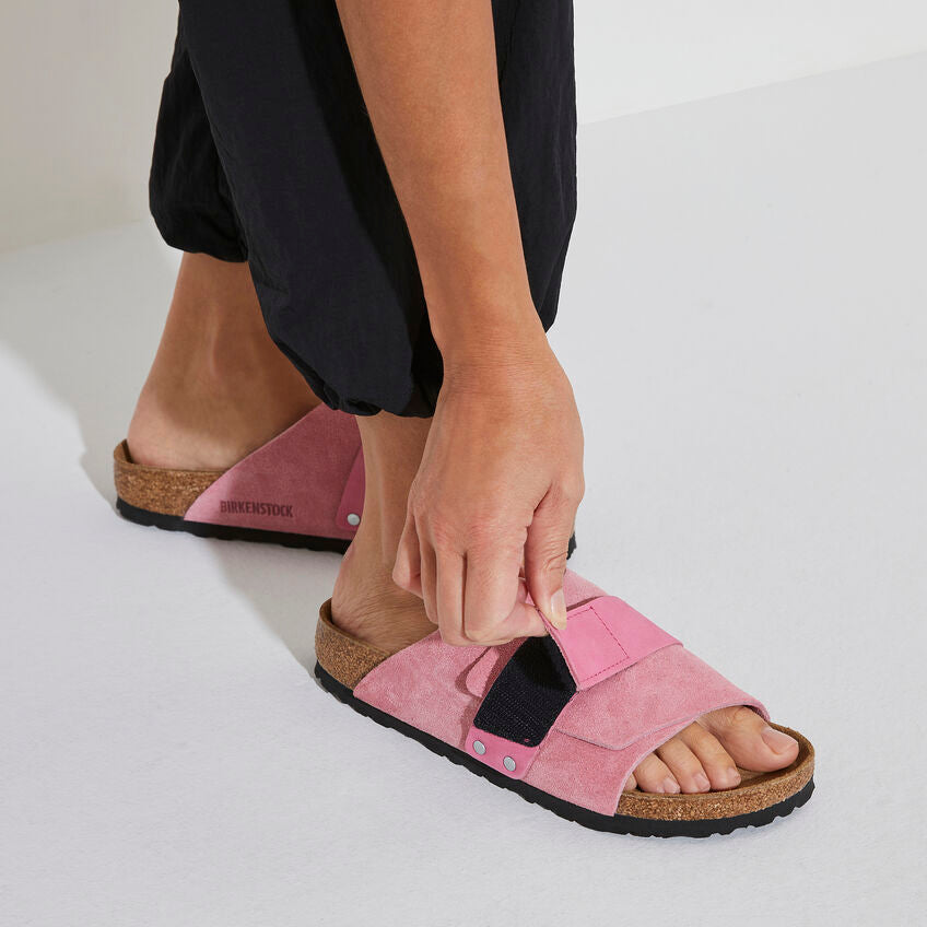 BIRKENSTOCK KYOTO CANDY PINK SUEDE NARROW