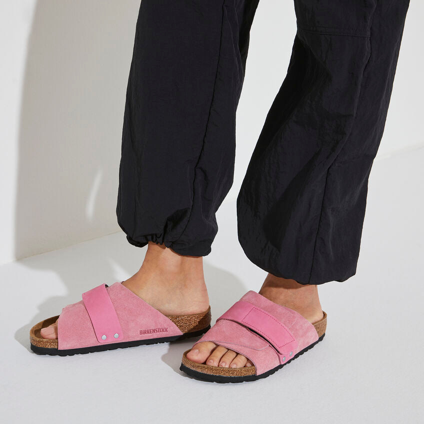 BIRKENSTOCK KYOTO CANDY PINK SUEDE NARROW