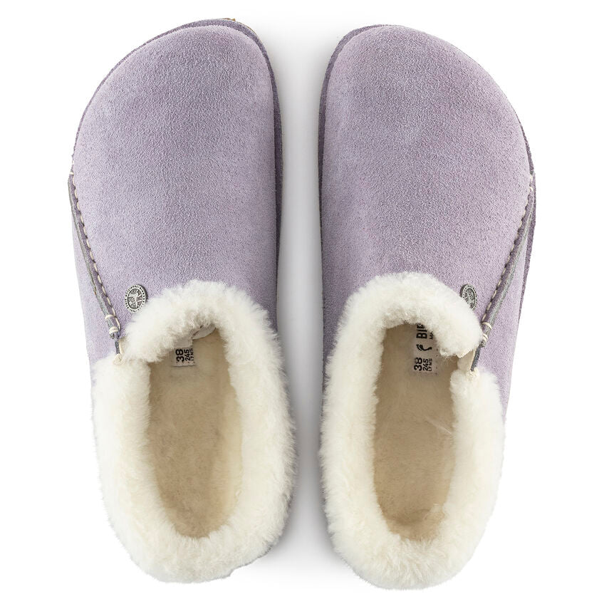 BIRKENSTOCK ZERMATT PREMIUM PURPLE FOG SUEDE SHEARLING NARROW