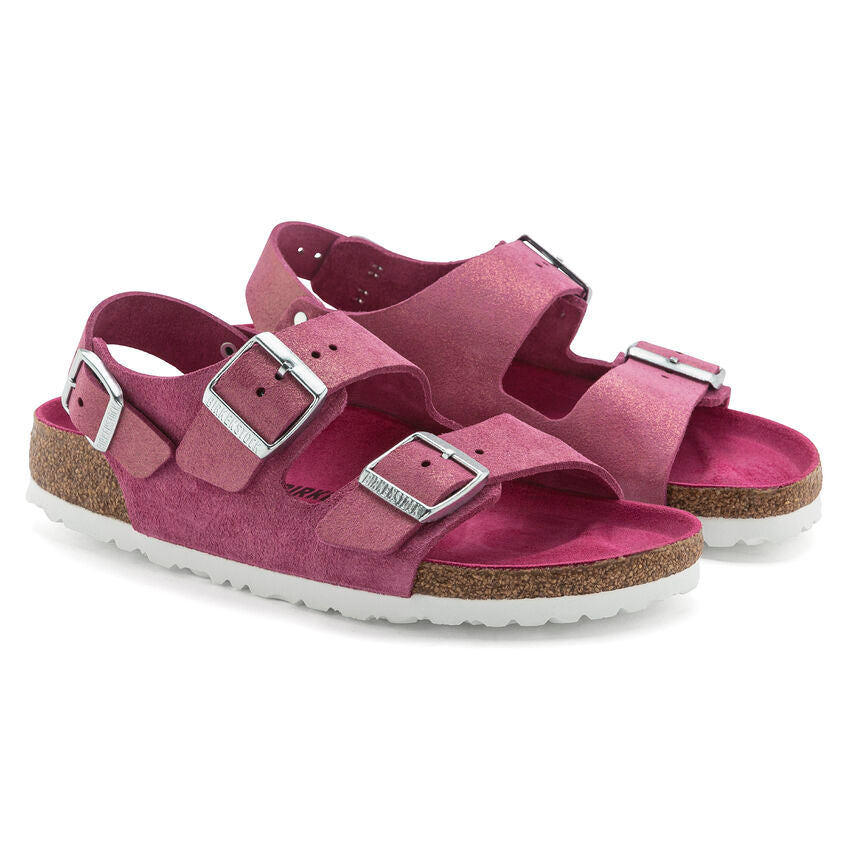 BIRKENSTOCK MILANO SHEARLING FUCHSIA SUEDE NARROW