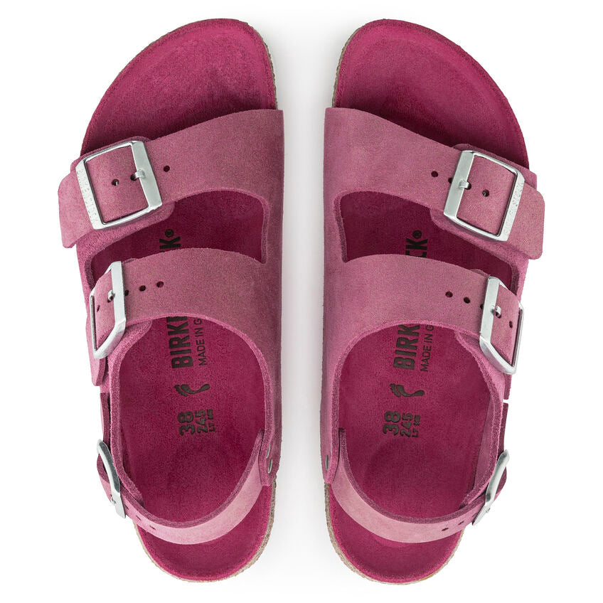 BIRKENSTOCK MILANO SHEARLING FUCHSIA SUEDE NARROW