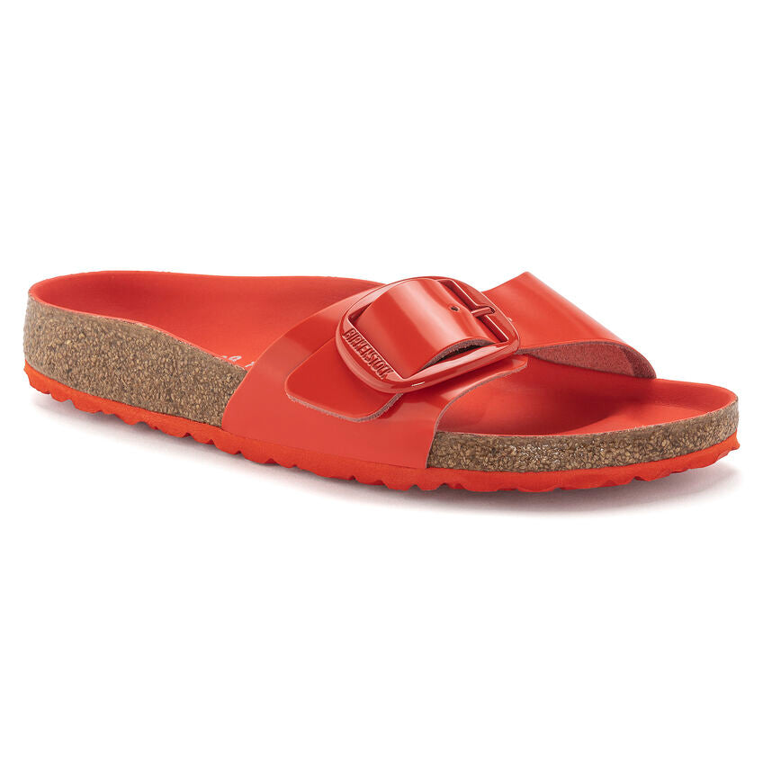 BIRKENSTOCK MADRID BIG BUCKLE HIGH SHINE TOMATO LEATHER NARROW