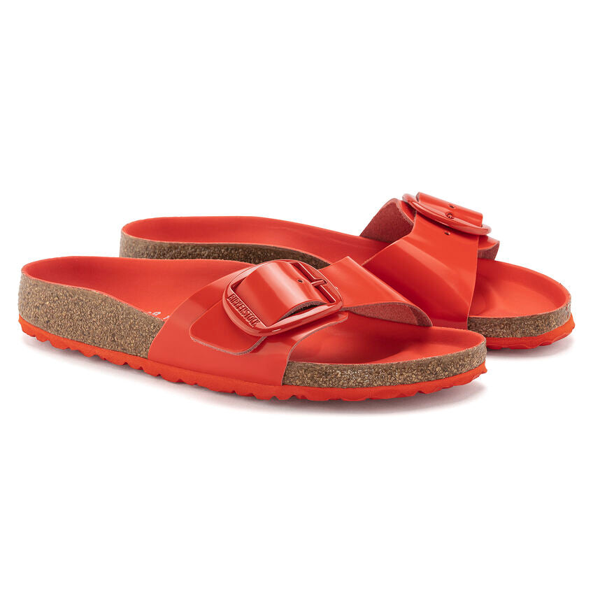 BIRKENSTOCK MADRID BIG BUCKLE HIGH SHINE TOMATO LEATHER NARROW