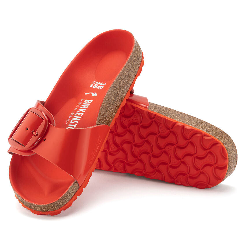 BIRKENSTOCK MADRID BIG BUCKLE HIGH SHINE TOMATO LEATHER NARROW