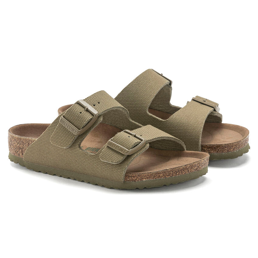 BIRKENSTOCK ARIZONA VEGAN KID FADED KHAKI CANVAS NARROW