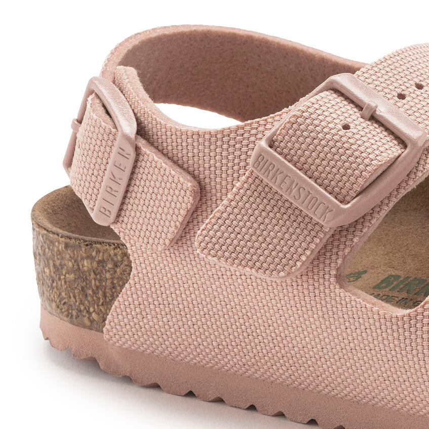 BIRKENSTOCK MILANO VEGAN KID SOFT FOOTBED PINK CANVAS NARROW