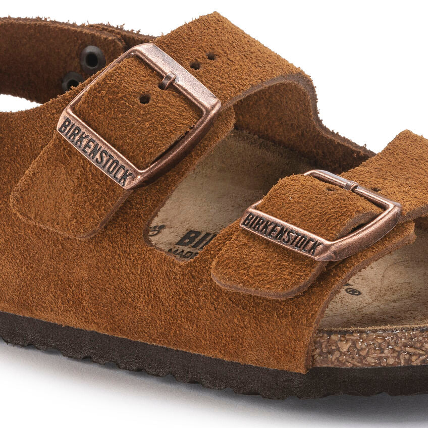 BIRKENSTOCK MILANO HOOK AND LOOP KID MINK SUEDE NARROW