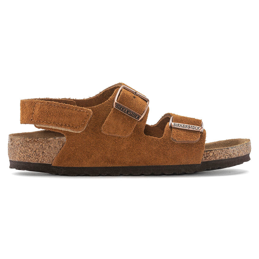 BIRKENSTOCK MILANO HOOK AND LOOP KID MINK SUEDE NARROW