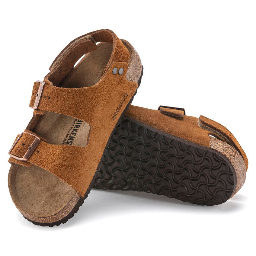 BIRKENSTOCK MILANO HOOK AND LOOP KID MINK SUEDE NARROW