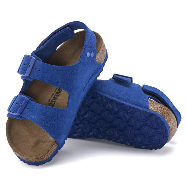 Birkenstock Kumba Kids Birko Flor Embossed Saffiano Iridescent - Light Rose, Narrow
