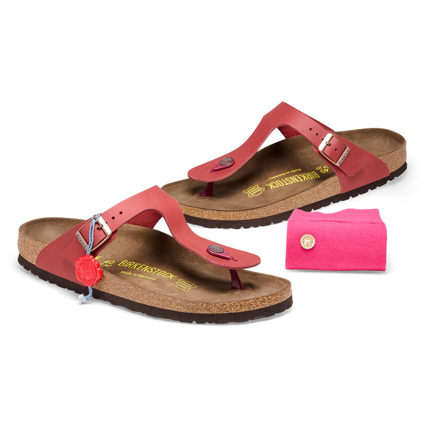 BIRKENSTOCK GIZEH ANV DARK RED LEATHER REGULAR