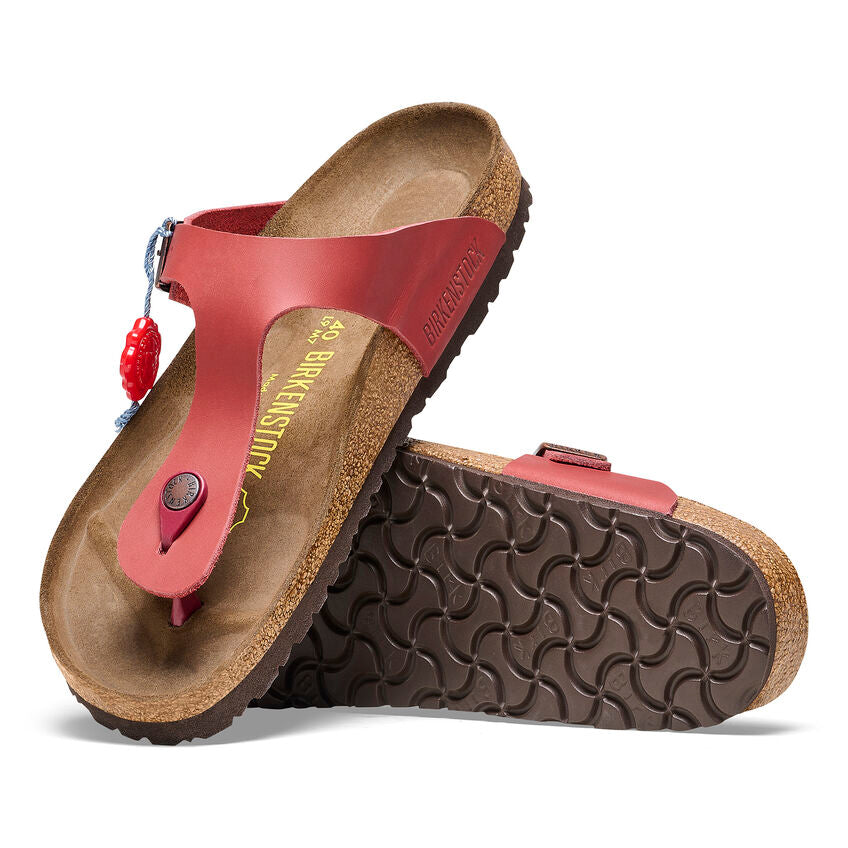 BIRKENSTOCK GIZEH ANV DARK RED LEATHER REGULAR