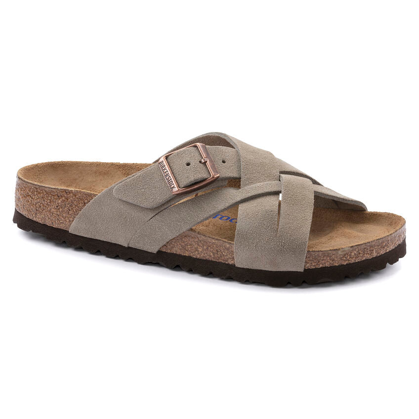 BIRKENSTOCK LUGANO SOFT FOOTBED TAUPE SUEDE NARROW