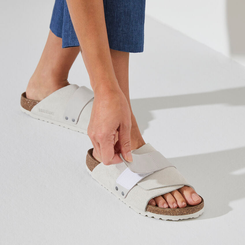 BIRKENSTOCK KYOTO ANTIQUE WHITE SUEDE NARROW