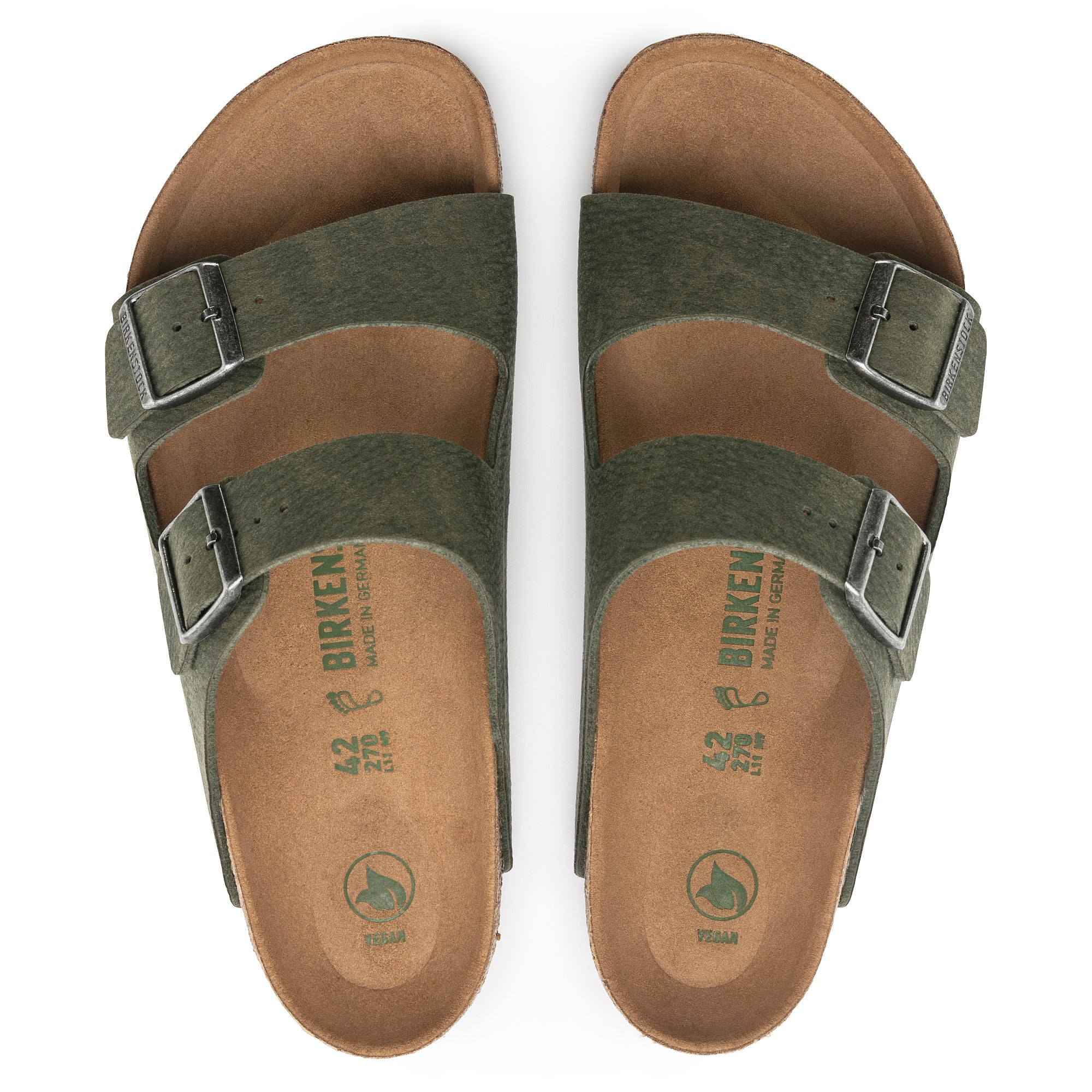 BIRKENSTOCK ARIZONA VEGAN DESERT DUST THYME BIG BUCKLE REGULAR