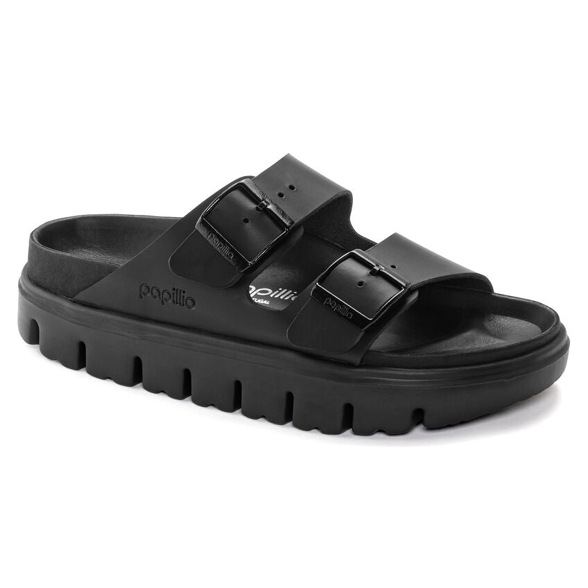 BIRKENSTOCK ARIZONA CHUNKY EXQUISITE BLACK LEATHER NARROW