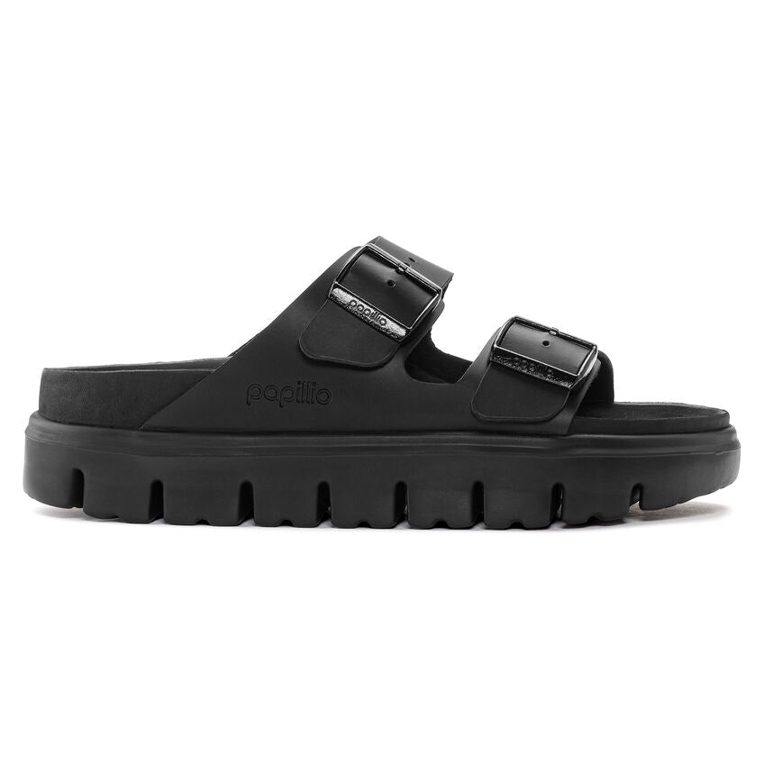 BIRKENSTOCK ARIZONA CHUNKY EXQUISITE BLACK LEATHER NARROW