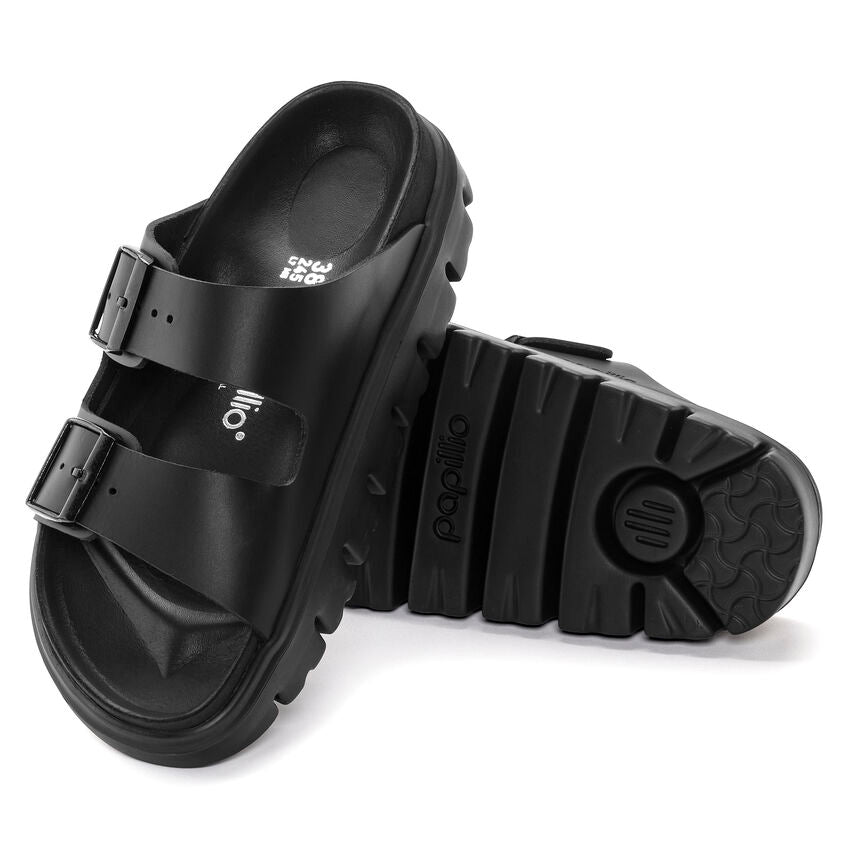 BIRKENSTOCK ARIZONA CHUNKY EXQUISITE BLACK LEATHER NARROW