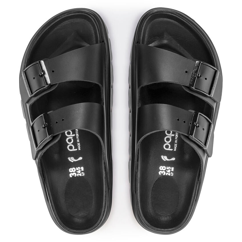 BIRKENSTOCK ARIZONA CHUNKY EXQUISITE BLACK LEATHER NARROW