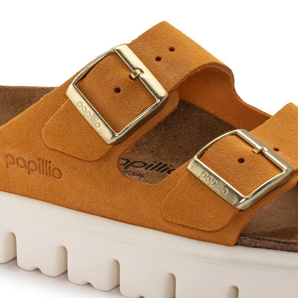 BIRKENSTOCK ARIZONA CHUNKY APRICOT SUEDE NARROW