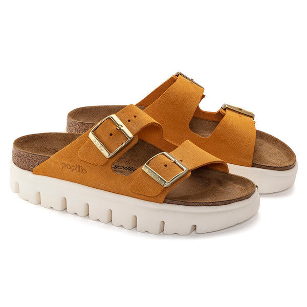 BIRKENSTOCK ARIZONA CHUNKY APRICOT SUEDE NARROW