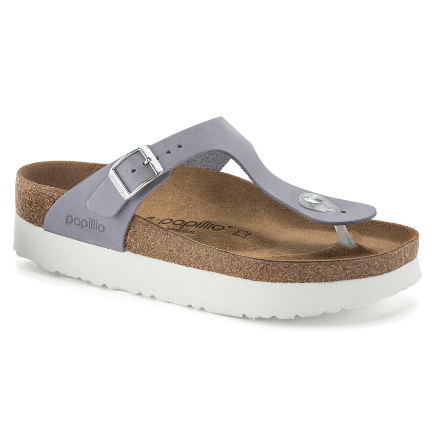 BIRKENSTOCK GIZEH PLATFORM PURPLE FOG NUBUCK REGULAR