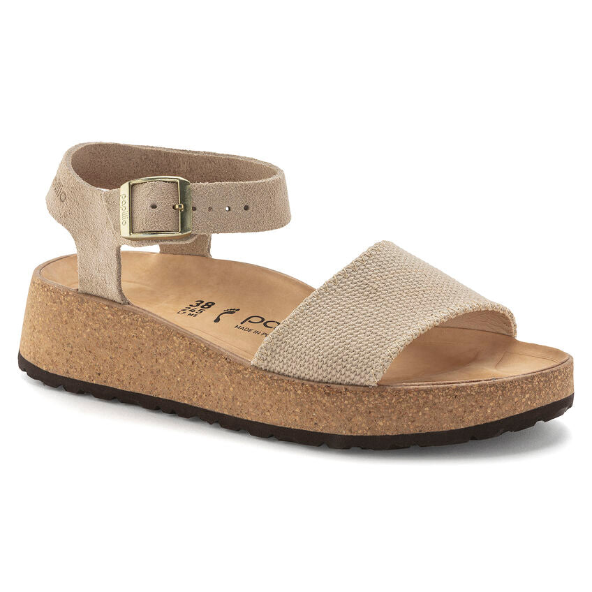 BIRKENSTOCK GLENDA SANDCASTLE CANVAS SUEDE NARROW