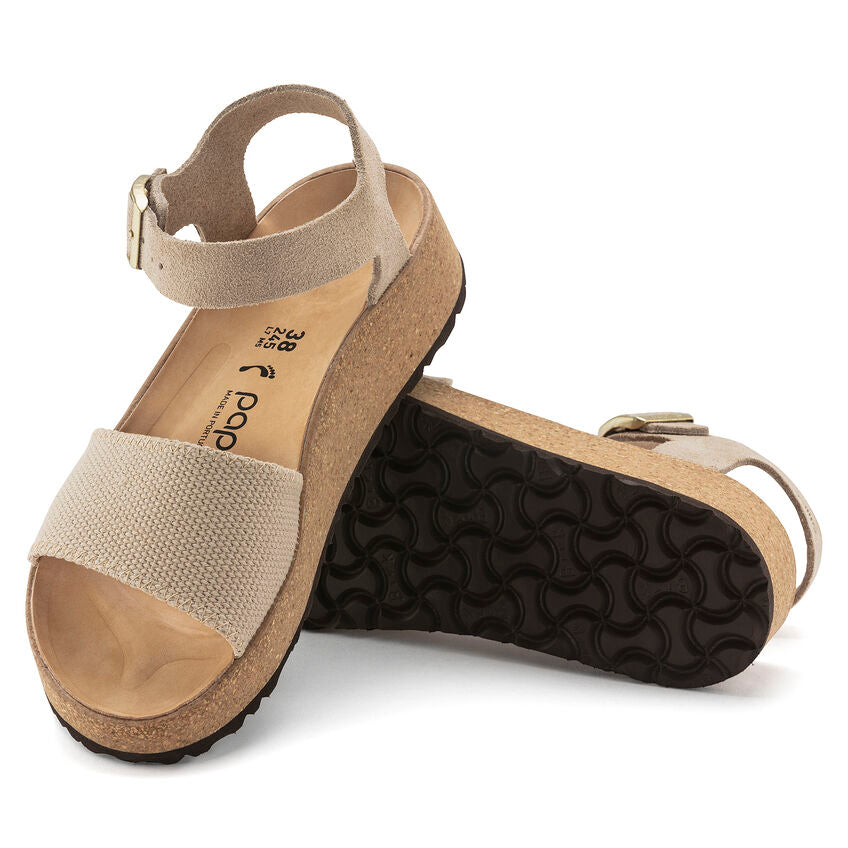 BIRKENSTOCK GLENDA SANDCASTLE CANVAS SUEDE NARROW