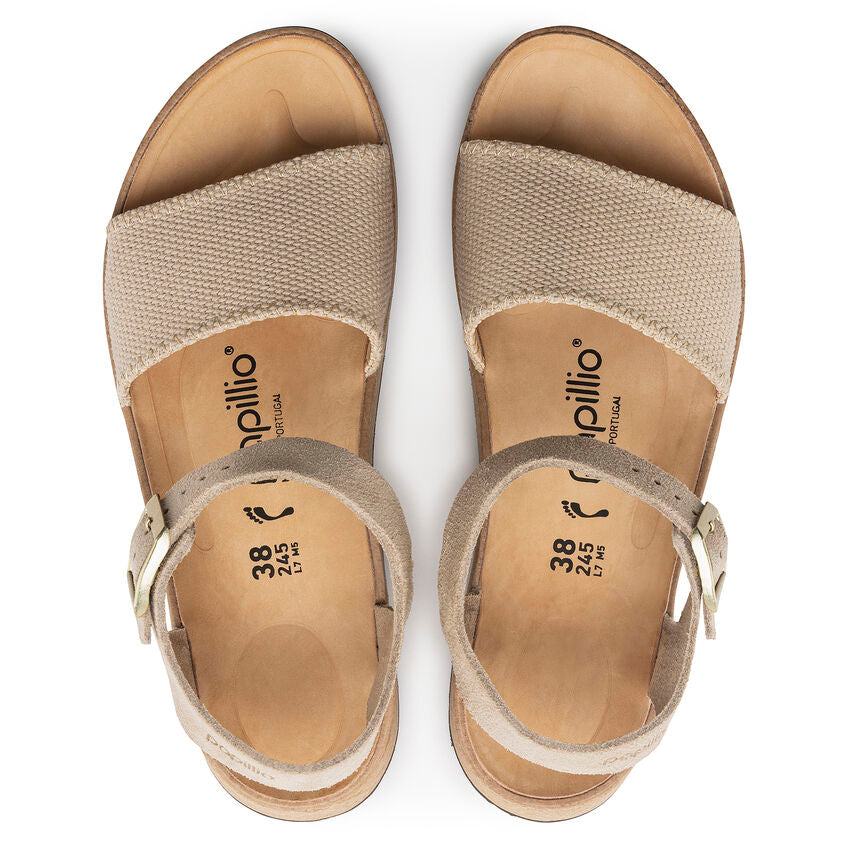 BIRKENSTOCK GLENDA SANDCASTLE CANVAS SUEDE NARROW