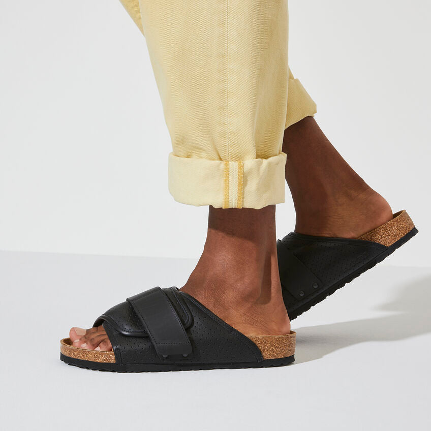 BIRKENSTOCK KYOTO PADDED BLACK LEATHER REGULAR