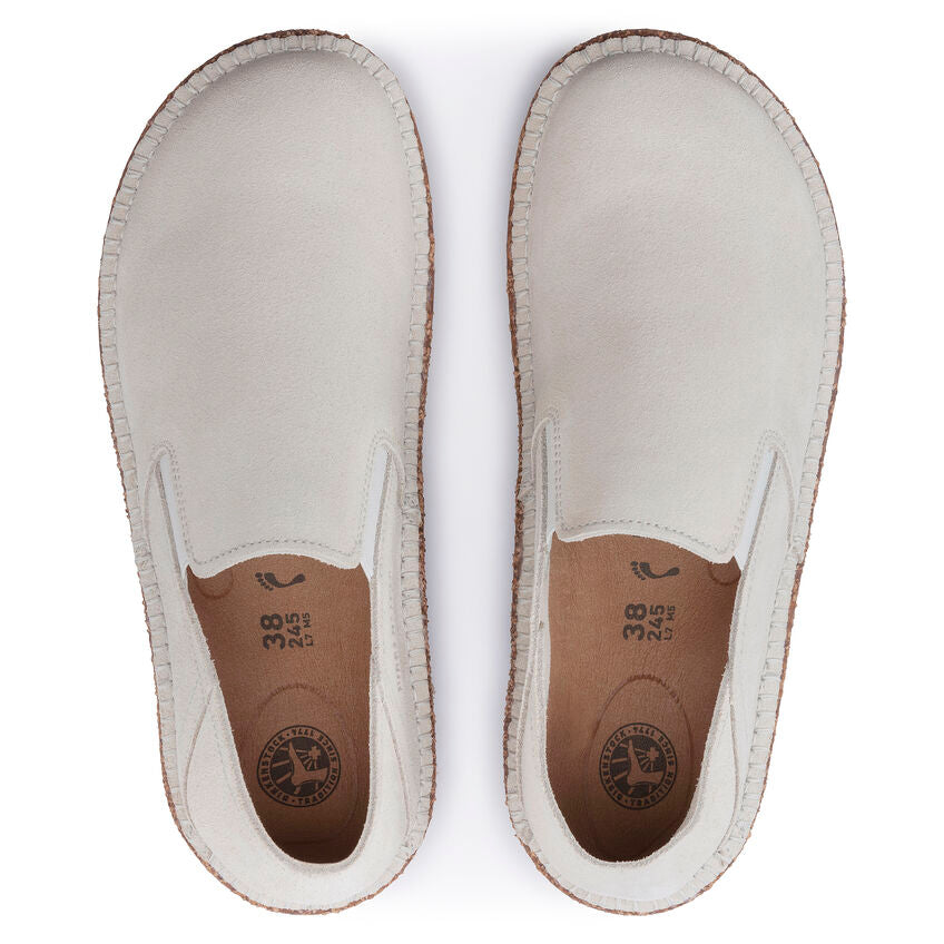 BIRKENSTOCK CALLAN ANTIQUE WHITE SUEDE NARROW