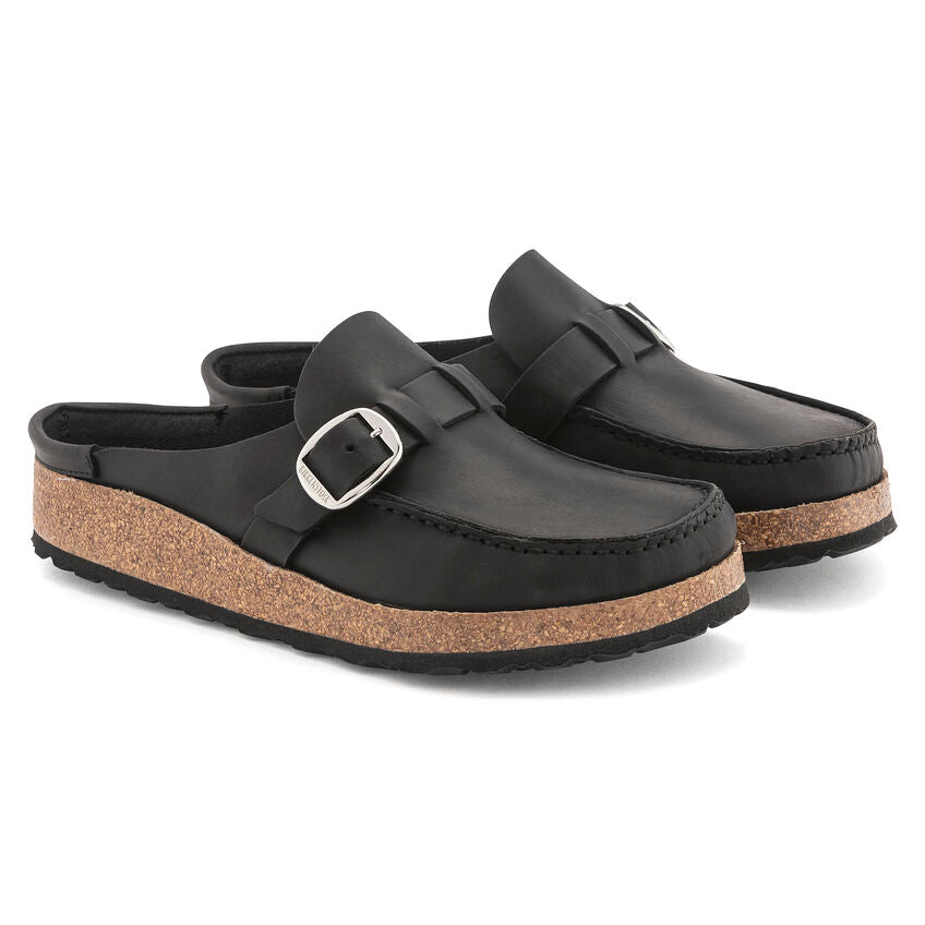 BIRKENSTOCK BUCKLEY BLACK OIL LEATHER REGULAR