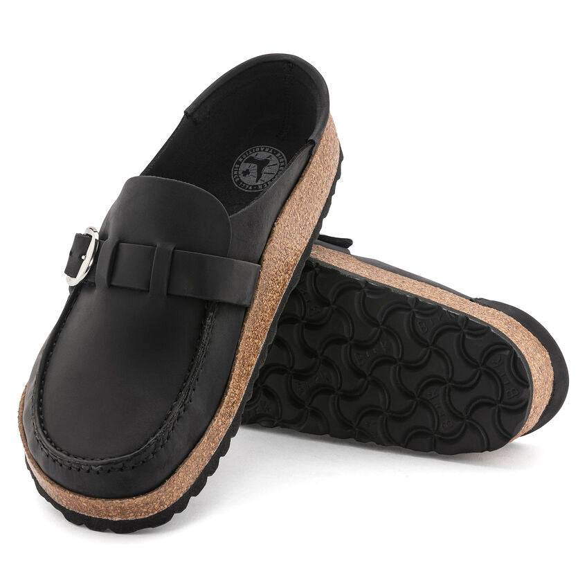 BIRKENSTOCK BUCKLEY BLACK OIL LEATHER REGULAR