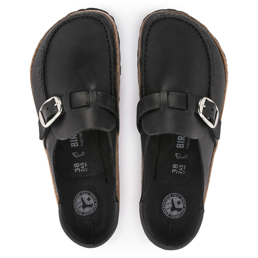 BIRKENSTOCK BUCKLEY BLACK OIL LEATHER REGULAR