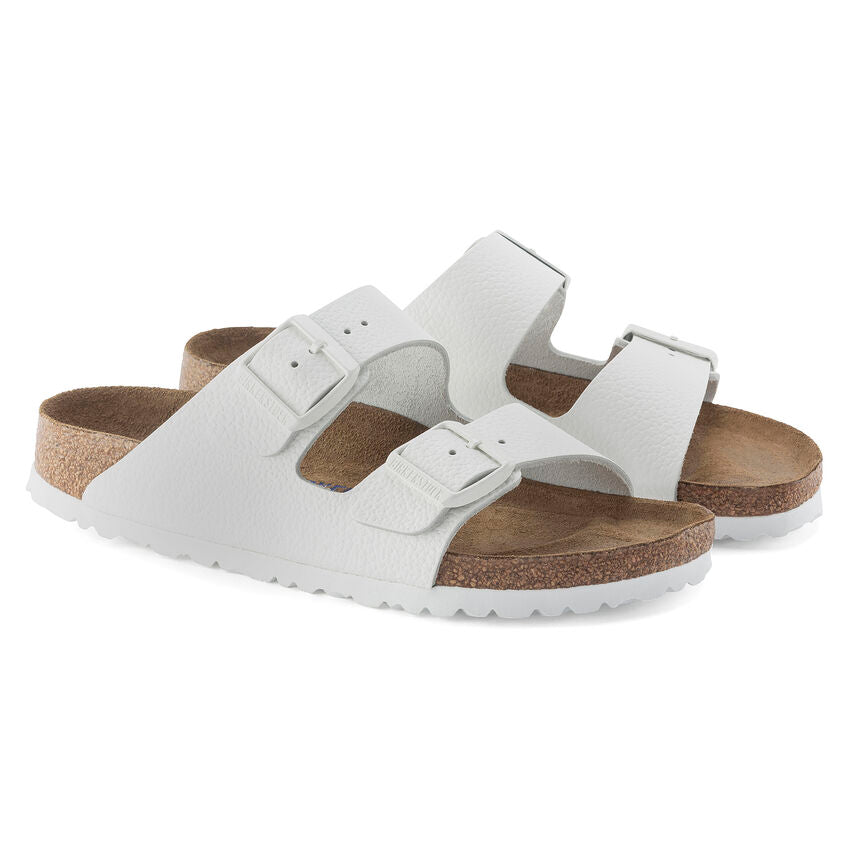 BIRKENSTOCK ARIZONA SOFT FOOTBED WHITE LEATHER NARROW