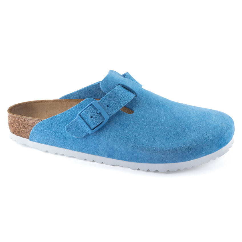 BIRKENSTOCK BOSTON SKY BLUE SUEDE NARROW