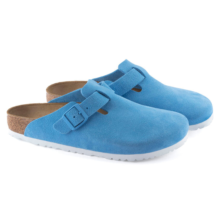 BIRKENSTOCK BOSTON SKY BLUE SUEDE NARROW