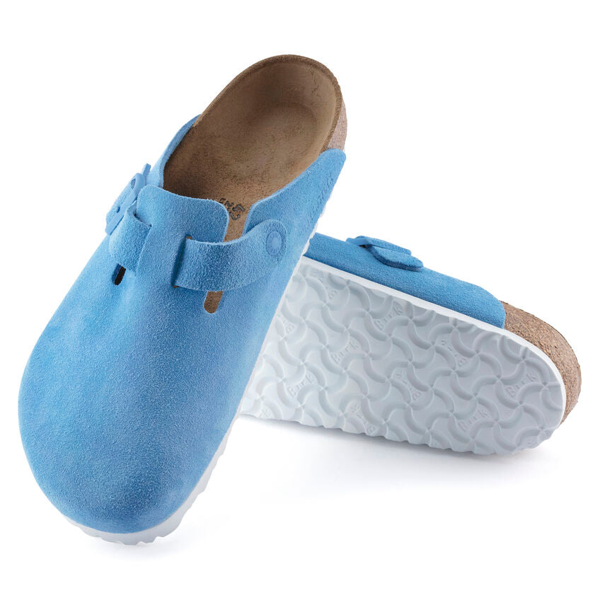 BIRKENSTOCK BOSTON SKY BLUE SUEDE NARROW