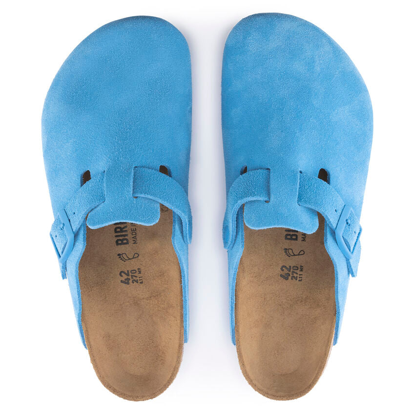 BIRKENSTOCK BOSTON SKY BLUE SUEDE NARROW