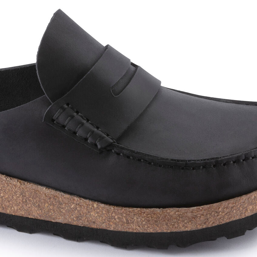 BIRKENSTOCK Naples Oiled Leather Clogs - Moccasin Comfort with Striking Stitching, Oiled Nubuck Leather, and Cushioned Cork-Latex Footbed - Multiple Colors & Sizes