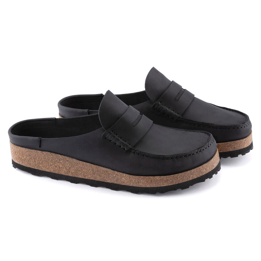 BIRKENSTOCK NAPLES GRIP BLACK OIL LEATHER REGULAR