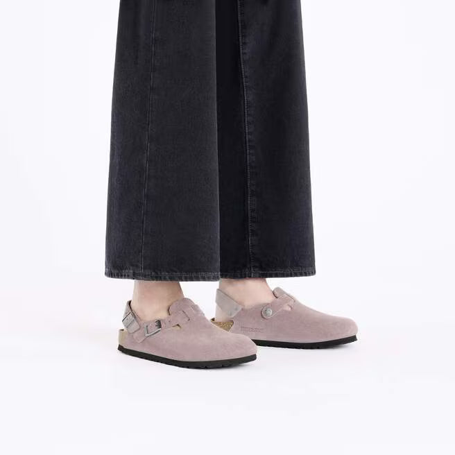 Birkenstock Arizona Split Birko-Flor Suede Leather - Gray, Regular