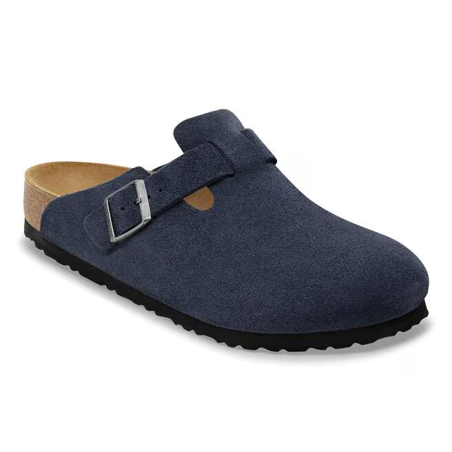 Birkenstock Boston Suede Leather Clogs - New Navy - 1030902 - Narrow